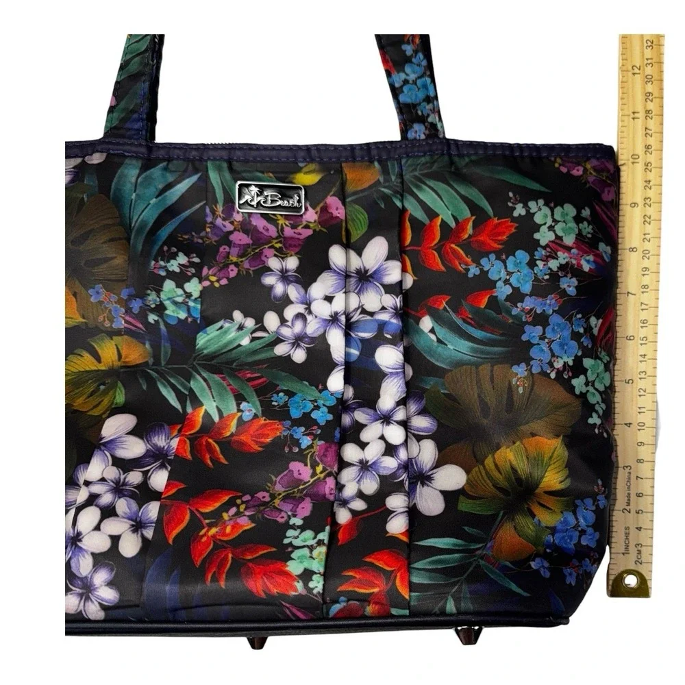 Beach Waterproof Nylon Tote Bag Tropical Floral Print